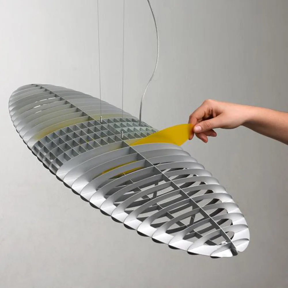 Titania D17 pendel, Aluminium-utbytbara ljusfilter Luceplan