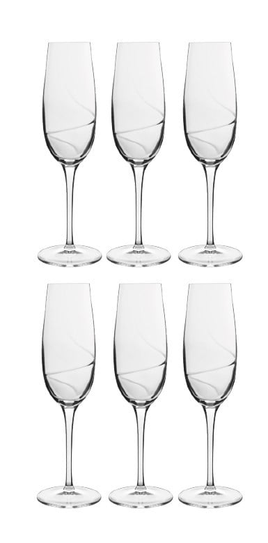 Luigi Bormioli Aero champagneglas 6-pack 23,5 cl | Skandinavisk Design | Champagneglas | Transparent