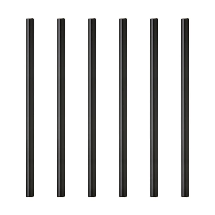 Lyngby Glas sugrör 14,5 cm 6-pack - Svart - Lyngby Glas