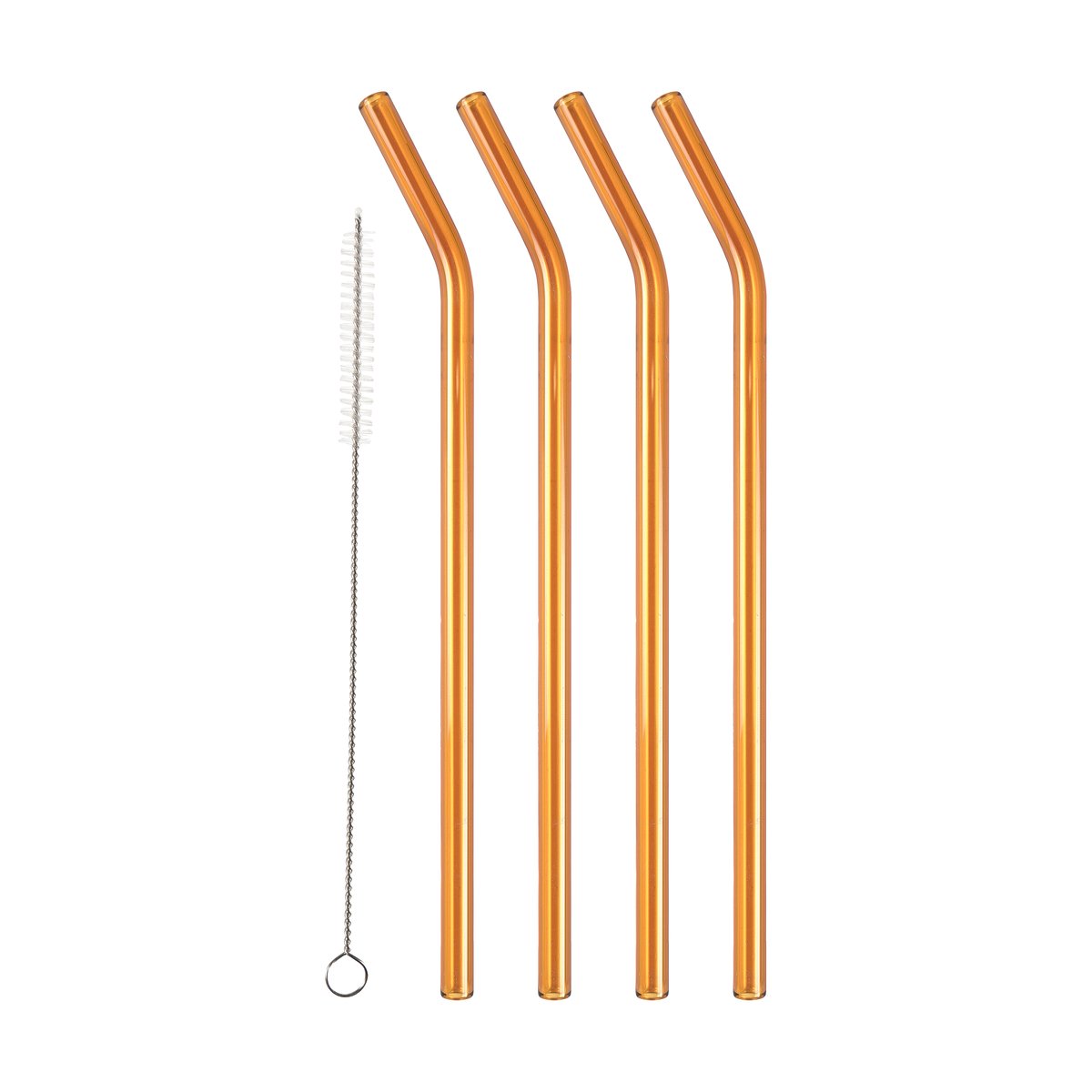 Lyngby Glas sugrör 21,5 cm 4-pack Amber | Skandinavisk Design | Vin- & bartillbehör | Brun