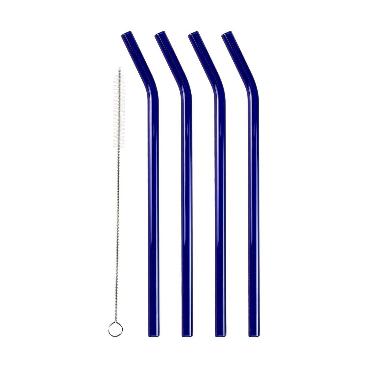 Lyngby Glas sugrör 21,5 cm 4-pack Blå | Skandinavisk Design | Vin- & bartillbehör | Blå