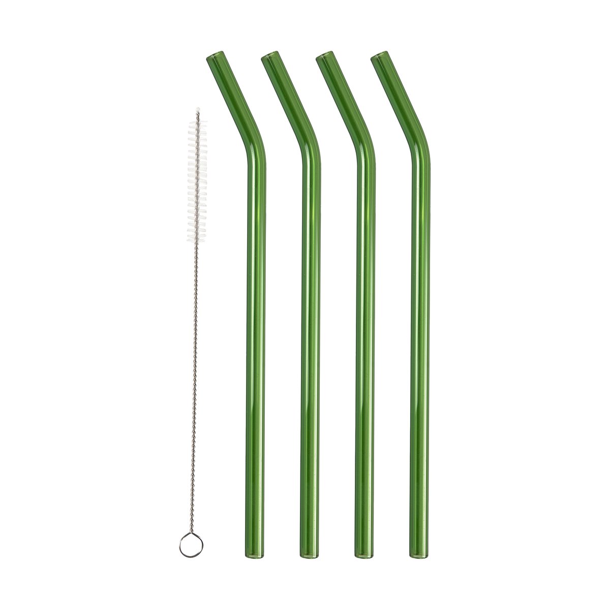 Lyngby Glas sugrör 21,5 cm 4-pack Grön | Skandinavisk Design | Vin- & bartillbehör | Grön