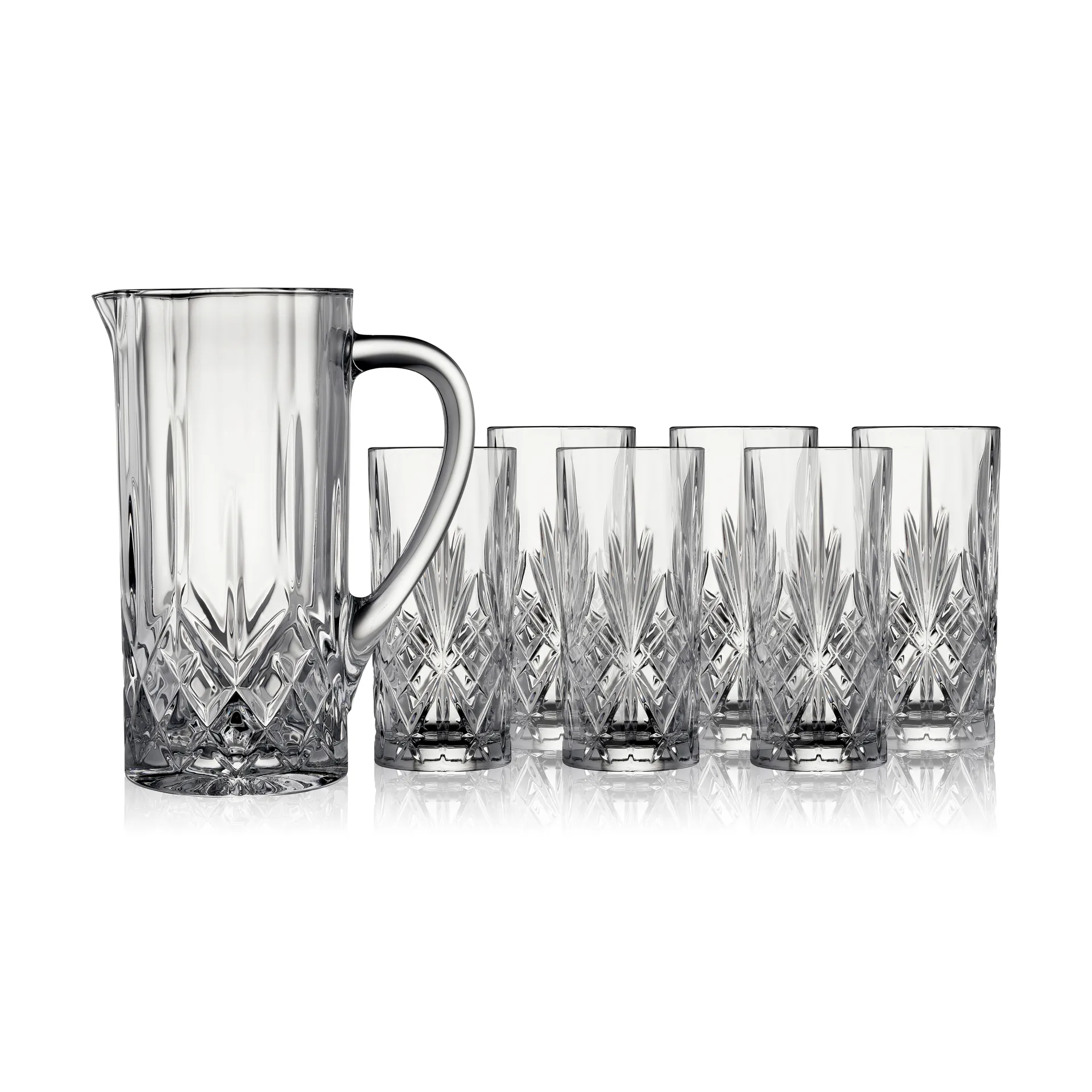 Melodia kanna och highballglas 7 delar, Kristall Lyngby Glas