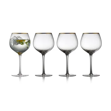 Palermo Gold gin & tonicglas 65 cl 4-pack - Klar-guld - Lyngby Glas