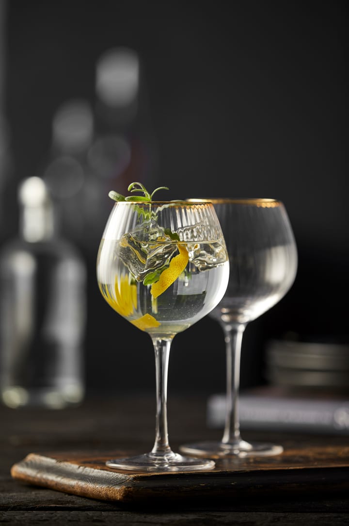 Palermo Gold gin & tonicglas 65 cl 4-pack, Klar-guld Lyngby Glas