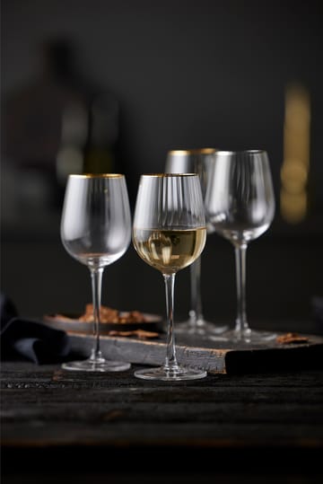 Palermo Gold vitvinsglas 30 cl 4-pack - Klar-guld - Lyngby Glas