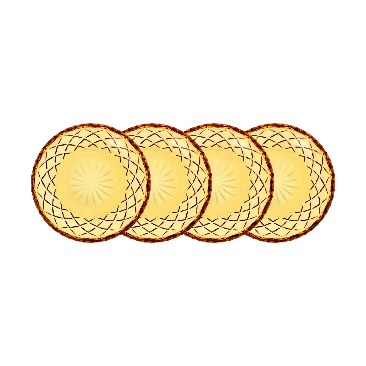 Lyngby Glas Sorrento assiett Ø16 cm 4-pack Amber
