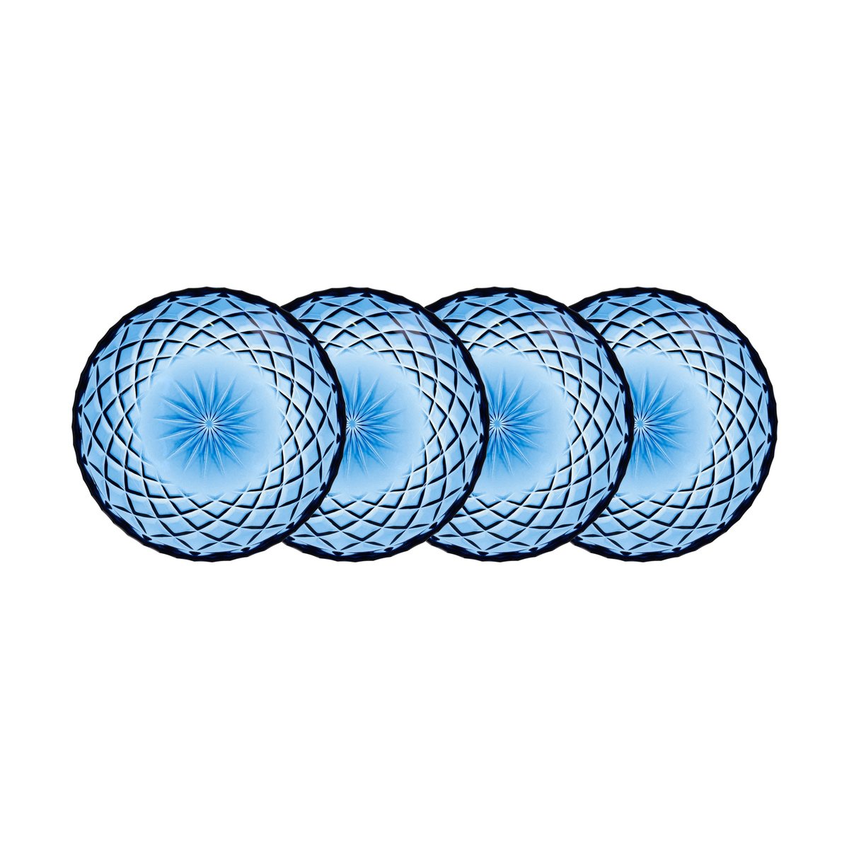 Lyngby Glas Sorrento assiett 16 cm 4-pack Blå | Skandinavisk Design | Assietter | Blå