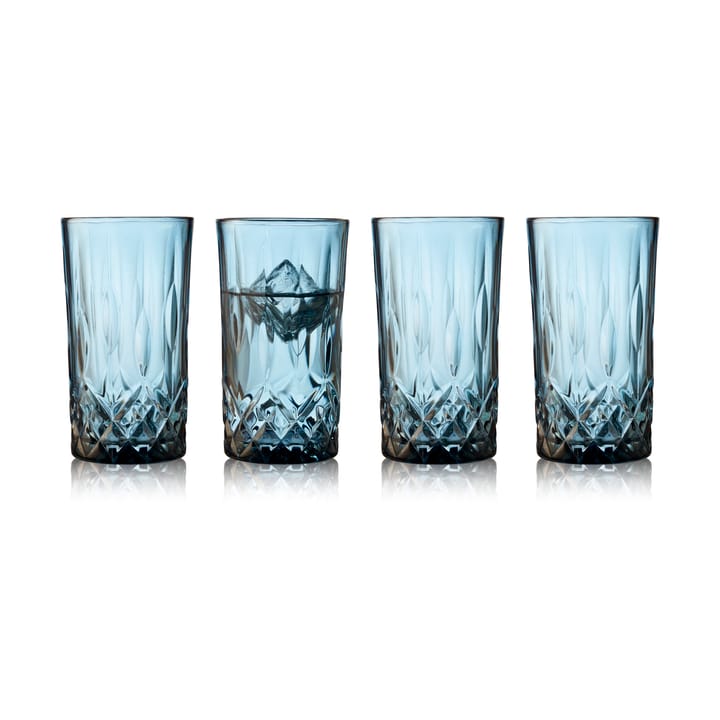 Sorrento highball glas 38 cl 4-pack - Blue - Lyngby Glas