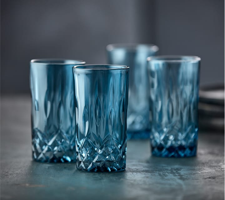 Sorrento highball glas 38 cl 4-pack - Blue - Lyngby Glas