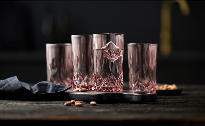Sorrento highball glas 38 cl 4-pack - Pink - Lyngby Glas