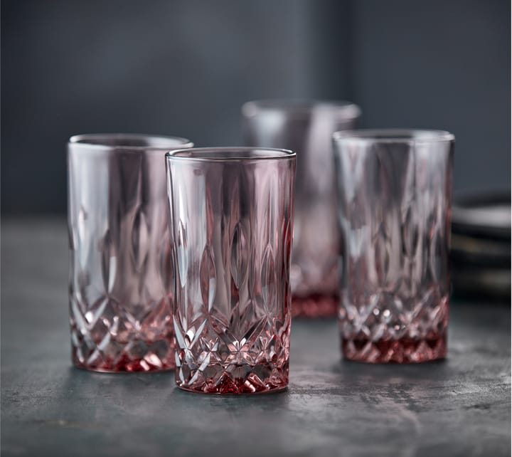 Sorrento highball glas 38 cl 4-pack, Pink Lyngby Glas