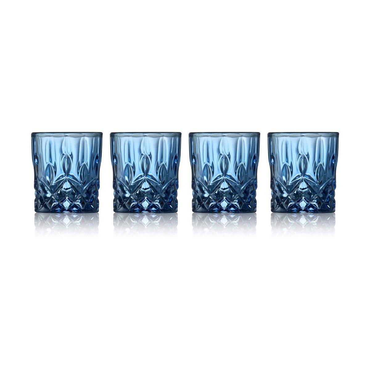 Lyngby Glas Sorrento shotglas 4 cl 4-pack Blå | Skandinavisk Design | Snapsglas | Blå