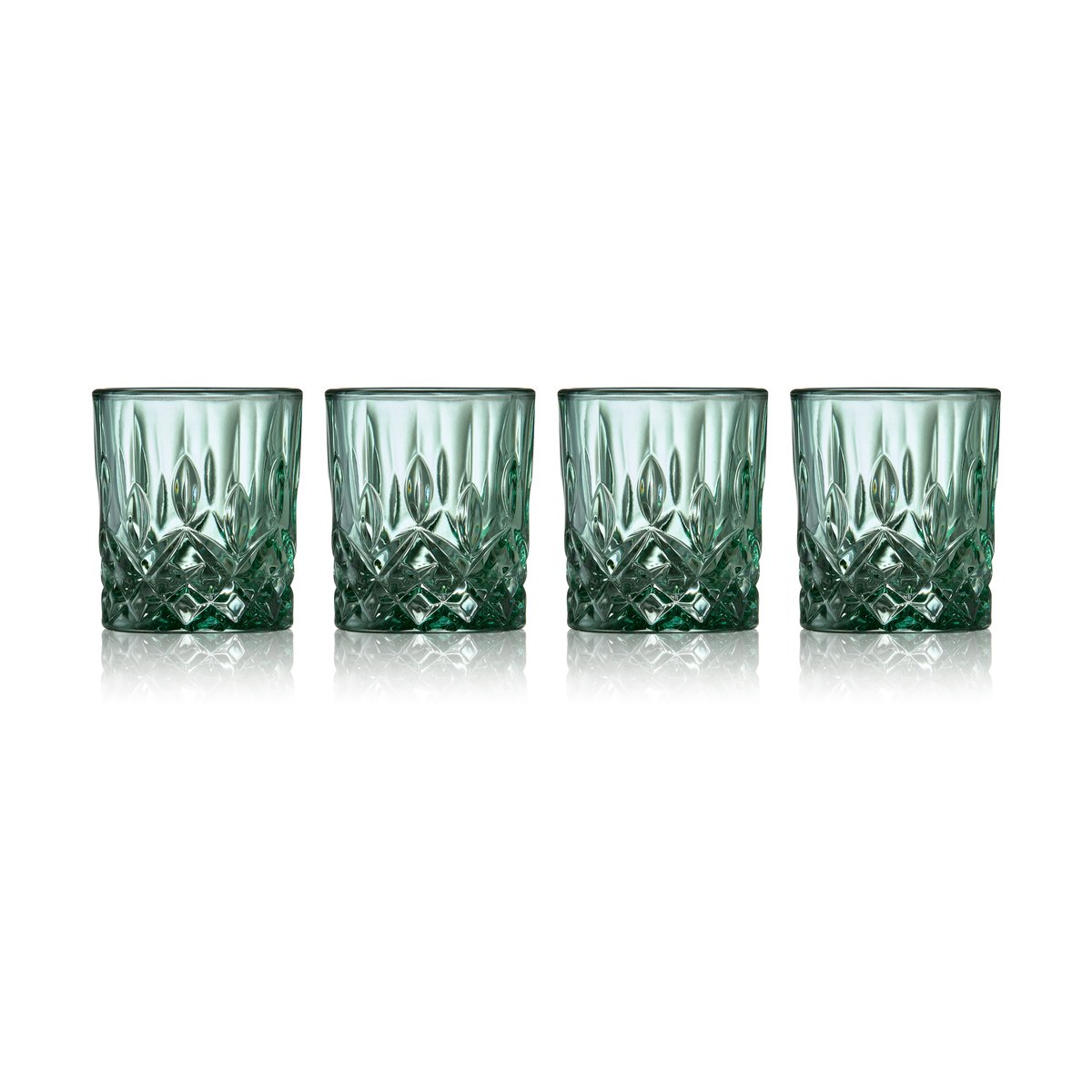 Lyngby Glas Sorrento shotglas 4 cl 4-pack Grön | Skandinavisk Design | Snapsglas | Grön
