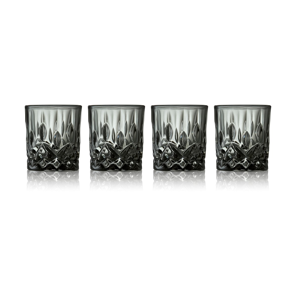 Lyngby Glas Sorrento shotglas 4 cl 4-pack | Skandinavisk Design | Snapsglas | Grå