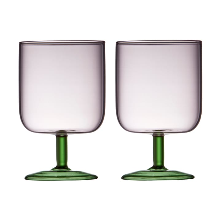 Torino vinglas 30 cl 2-pack - Pink-green - Lyngby Glas