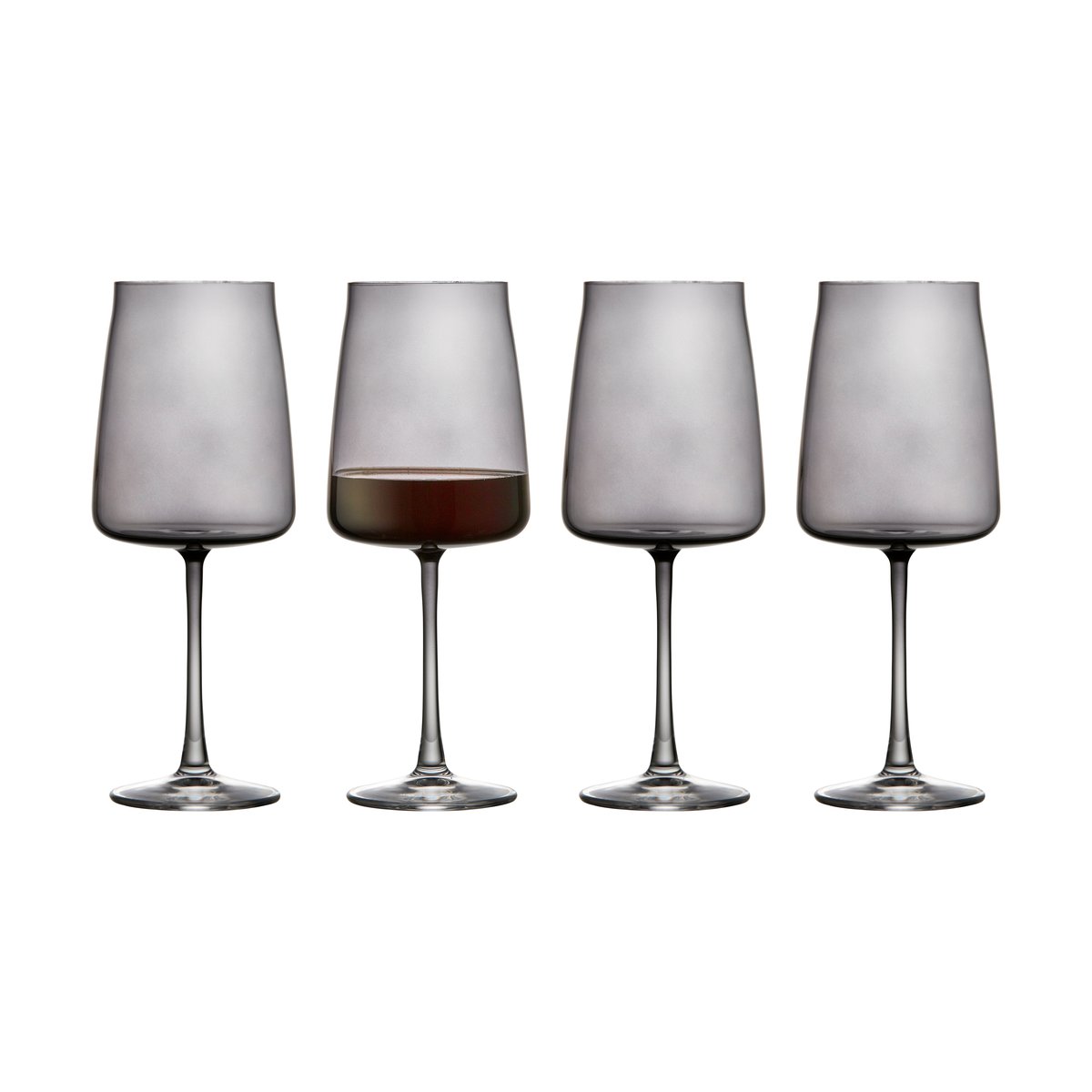 Lyngby Glas Zero rödvinsglas 54 cl 4-pack | Skandinavisk Design | Vinglas | Grå