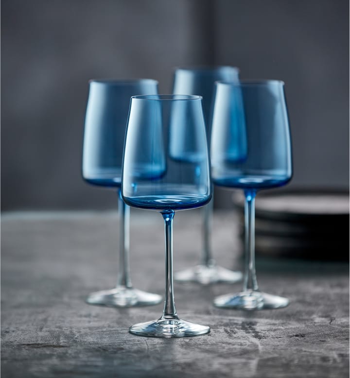 Zero vitvinsglas 43 cl 4-pack - Blue - Lyngby Glas