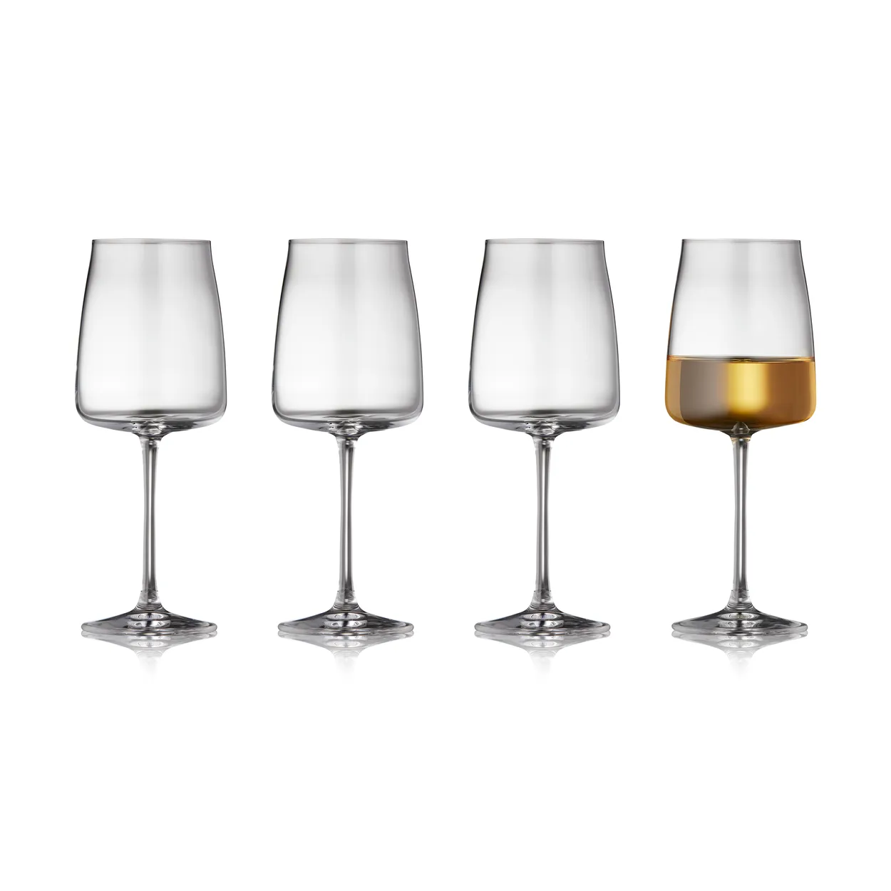 Lyngby Glas Zero vitvinsglas 43 cl 4-pack Kristall | Skandinavisk Design | Vinglas | Transparent