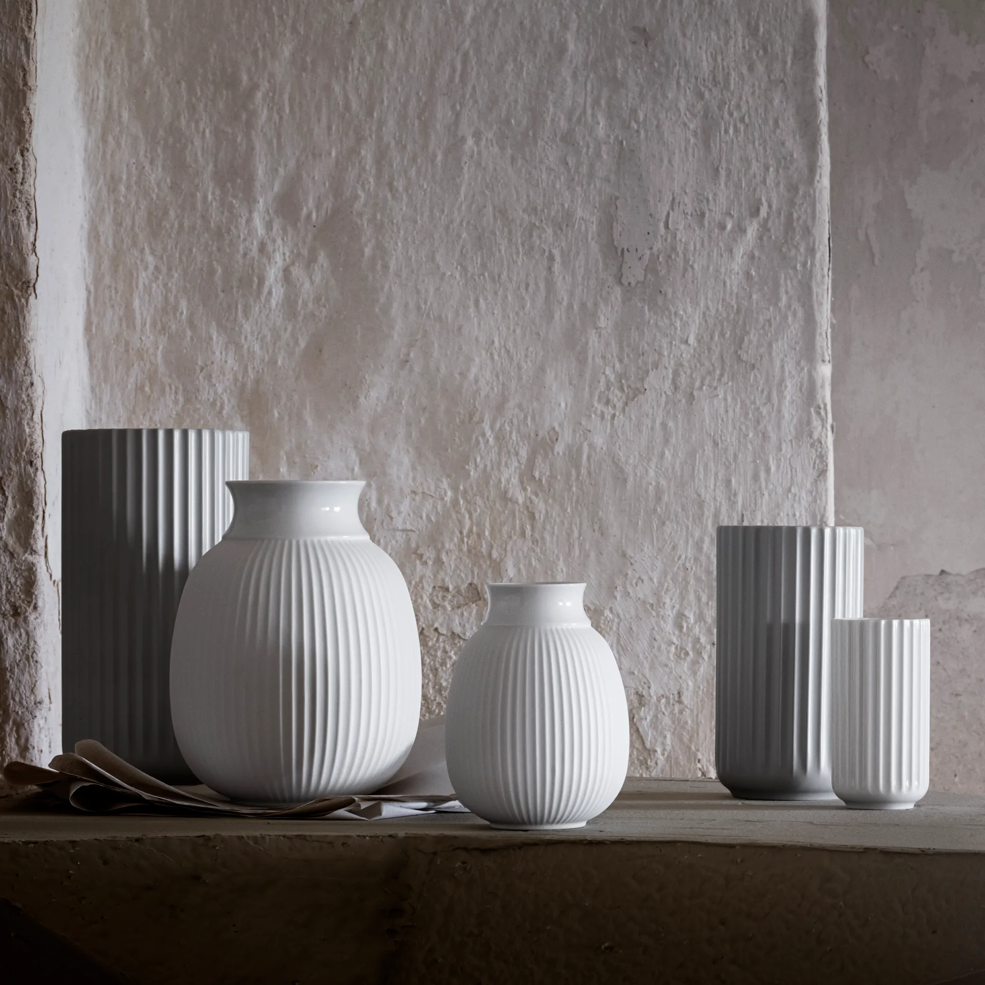 Lyngby Curve vas 17,5 cm, Vit Lyngby Porcelæn