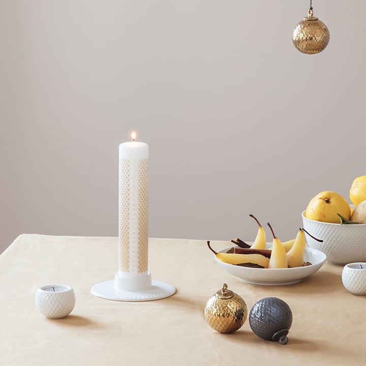 Rhombe Adventsljus Ø5 cm, Vit Lyngby Porcelæn