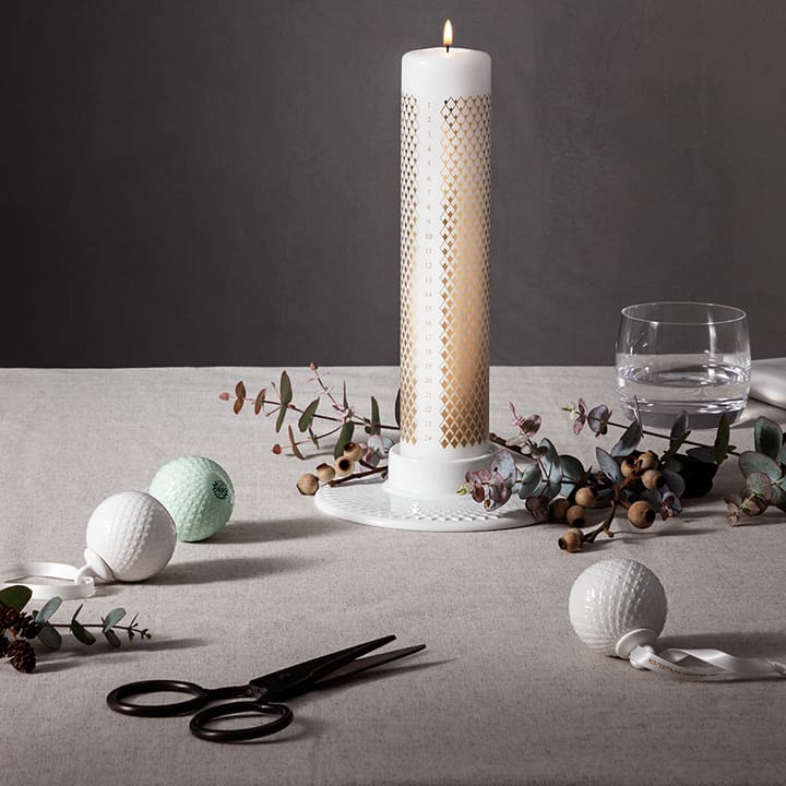 Rhombe Adventsljus Ø5 cm, Vit Lyngby Porcelæn