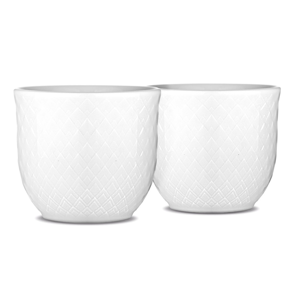 Lyngby Porcelæn Rhombe äggkopp, 2-pack vit | Skandinavisk Design | Äggkoppar | Vit