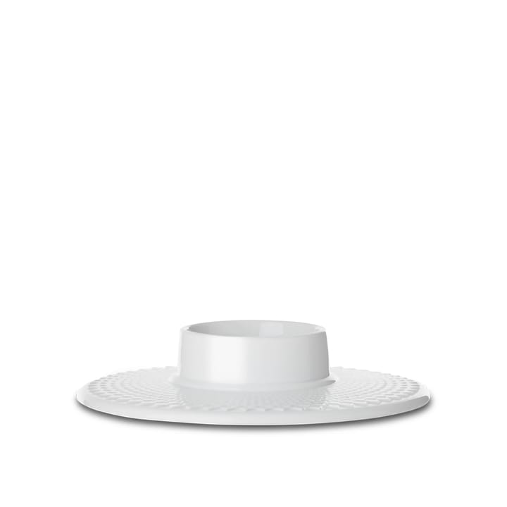 Rhombe blockljusstake, vit Lyngby Porcelæn