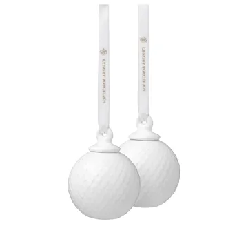 Rhombe dekorationskula Ø5 cm 2-pack - Vit - Lyngby Porcelæn