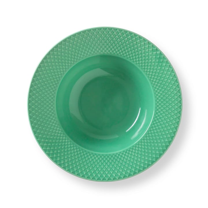 Rhombe djup tallrik grön - 24,5 cm - Lyngby Porcelæn