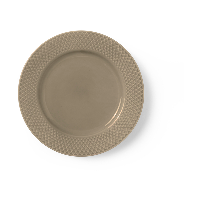 Lyngby Porcelæn Rhombe Earth lunchtallrik 23 cm Clay
