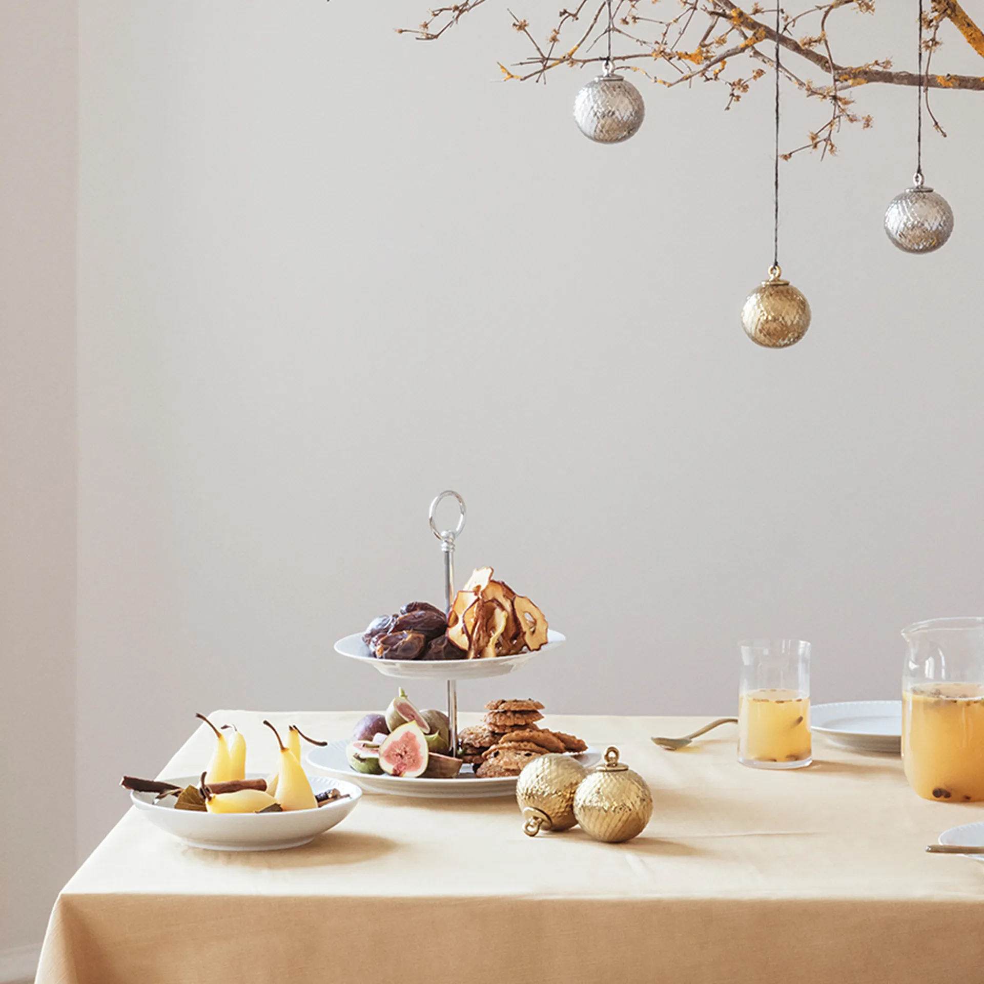 Rhombe julkula Ø7 cm, Guld Lyngby Porcelæn