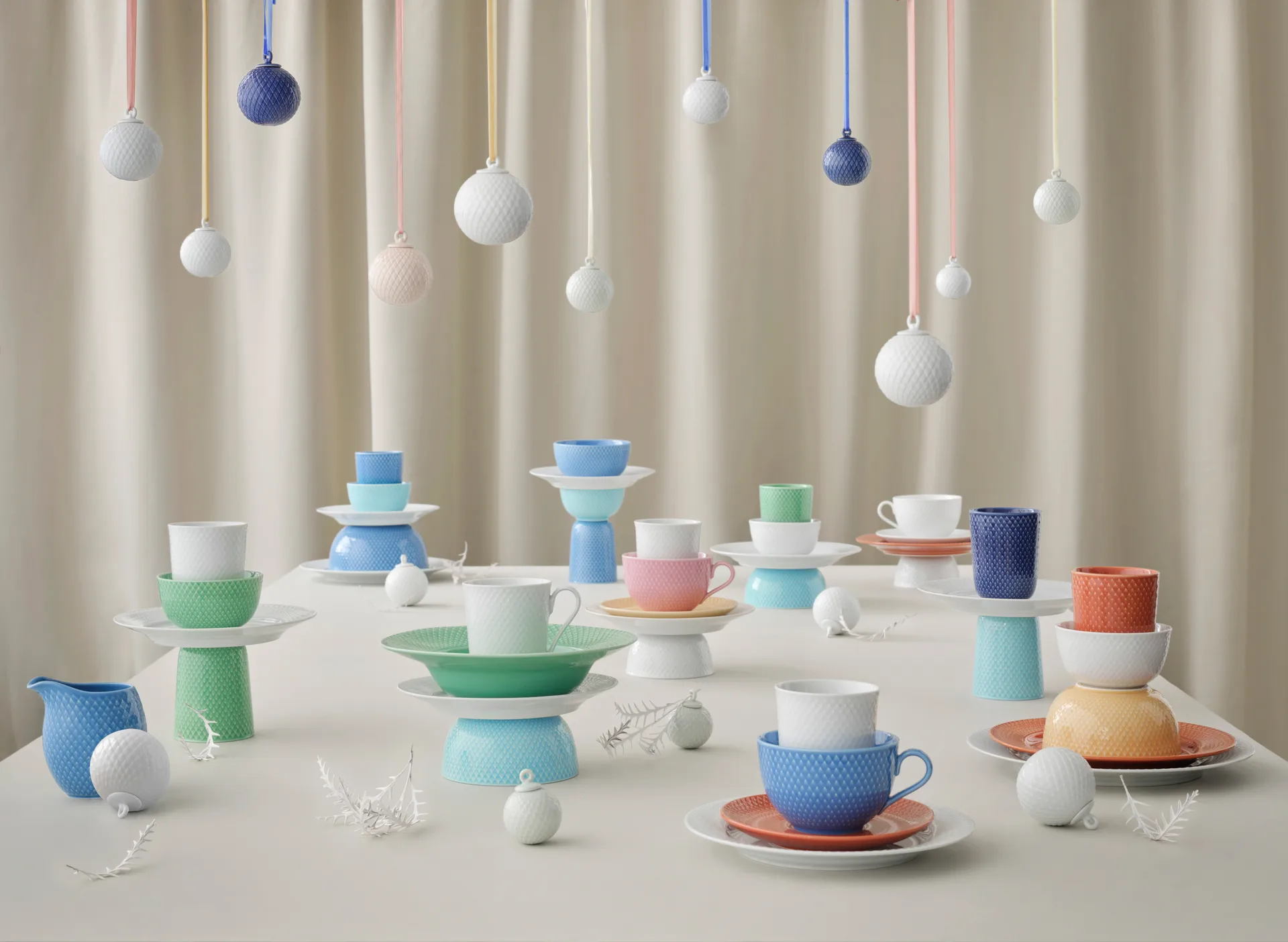 Rhombe julkula Ø7 cm, Vit Lyngby Porcelæn