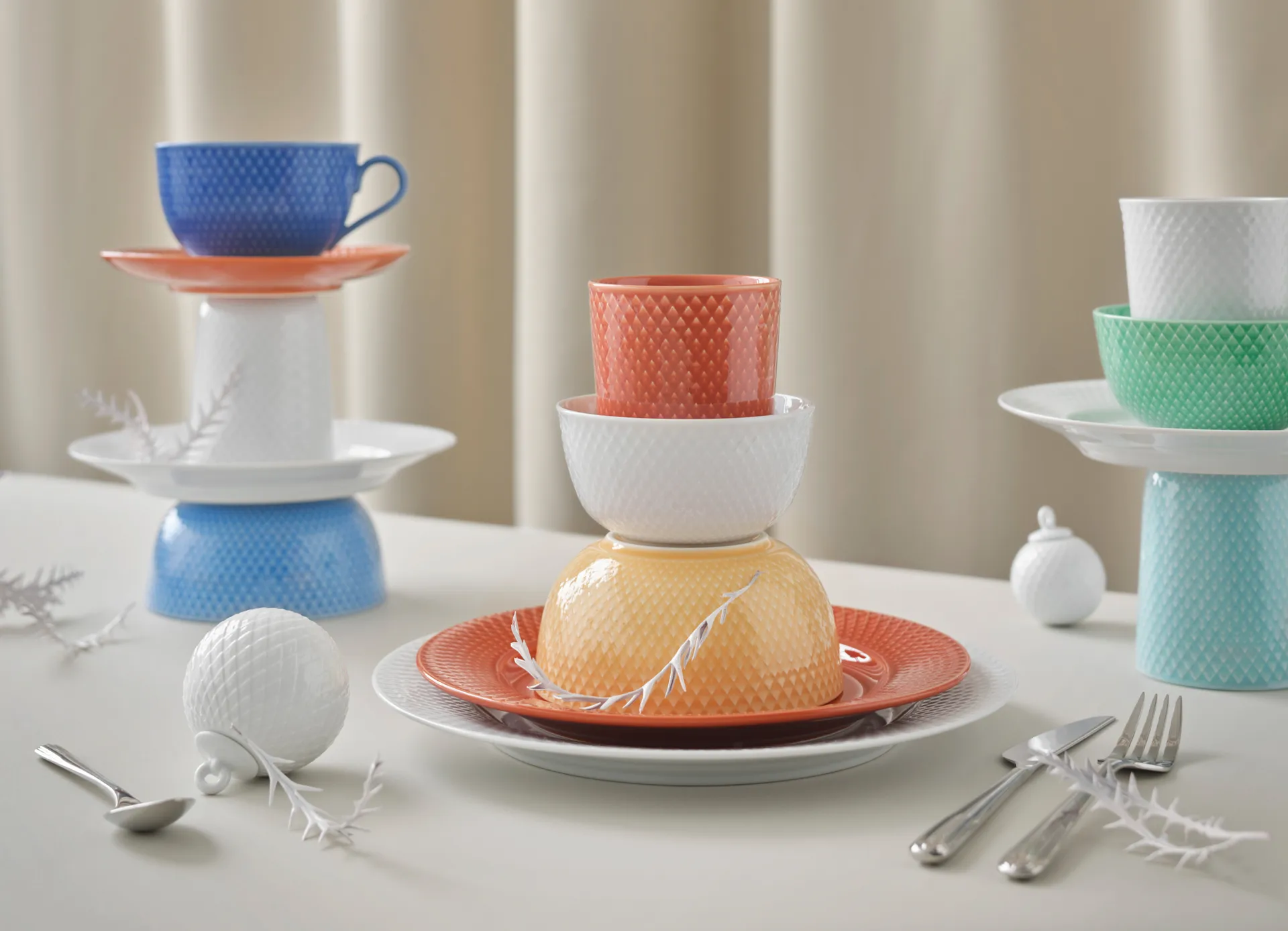 Rhombe julkula Ø7 cm, Vit Lyngby Porcelæn