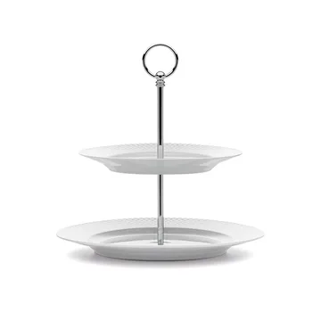 Rhombe kakfat Ø 27 cm - vit - Lyngby Porcelæn