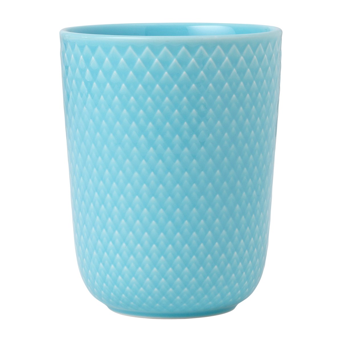 Lyngby Porcelæn Rhombe mugg utan öra 33 cl Turkos | Skandinavisk Design | Kaffekoppar | Blå
