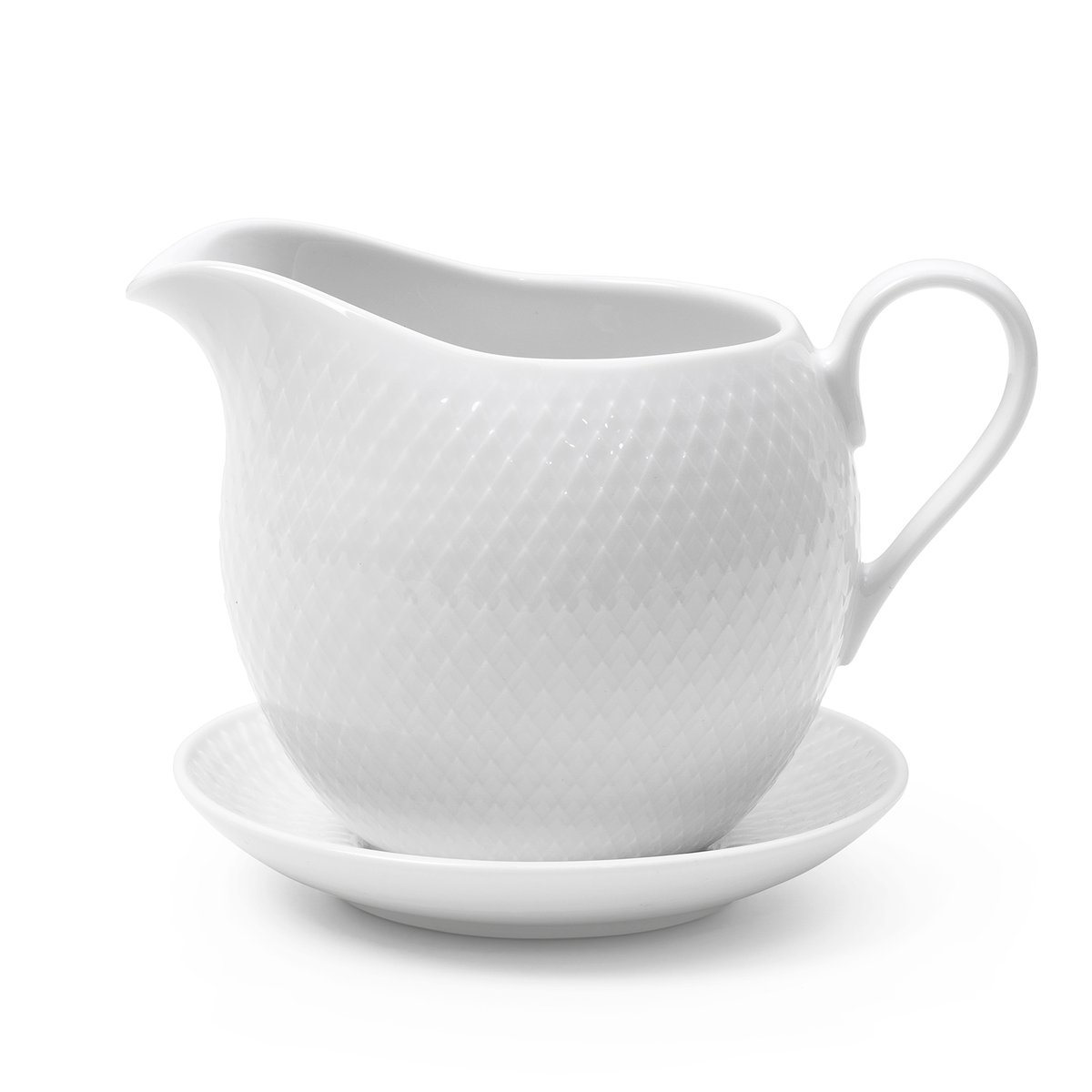 Lyngby Porcelæn Rhombe såskanna 67 cl Vit | Skandinavisk Design | Såssnipor & Såskannor | Vit