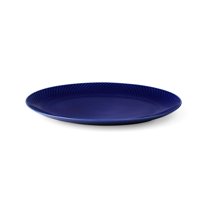 Rhombe serveringsfat ovalt 35x26,5 cm - Mörkblå - Lyngby Porcelæn