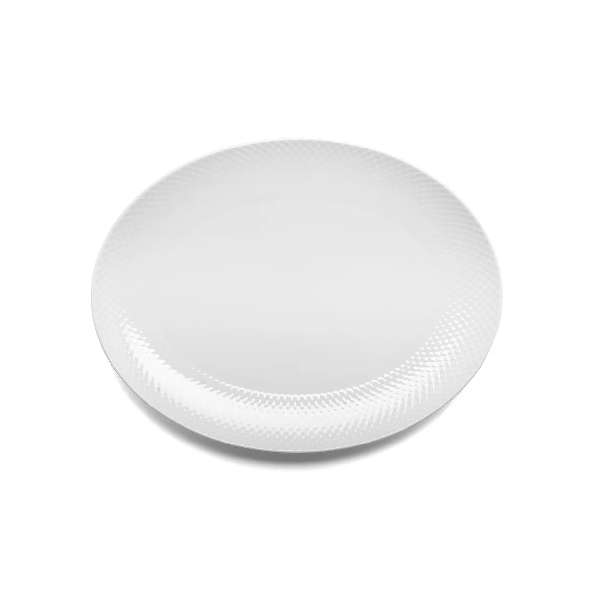 Lyngby Porcelæn Rhombe serveringsfat ovalt 35x26,5 cm vit