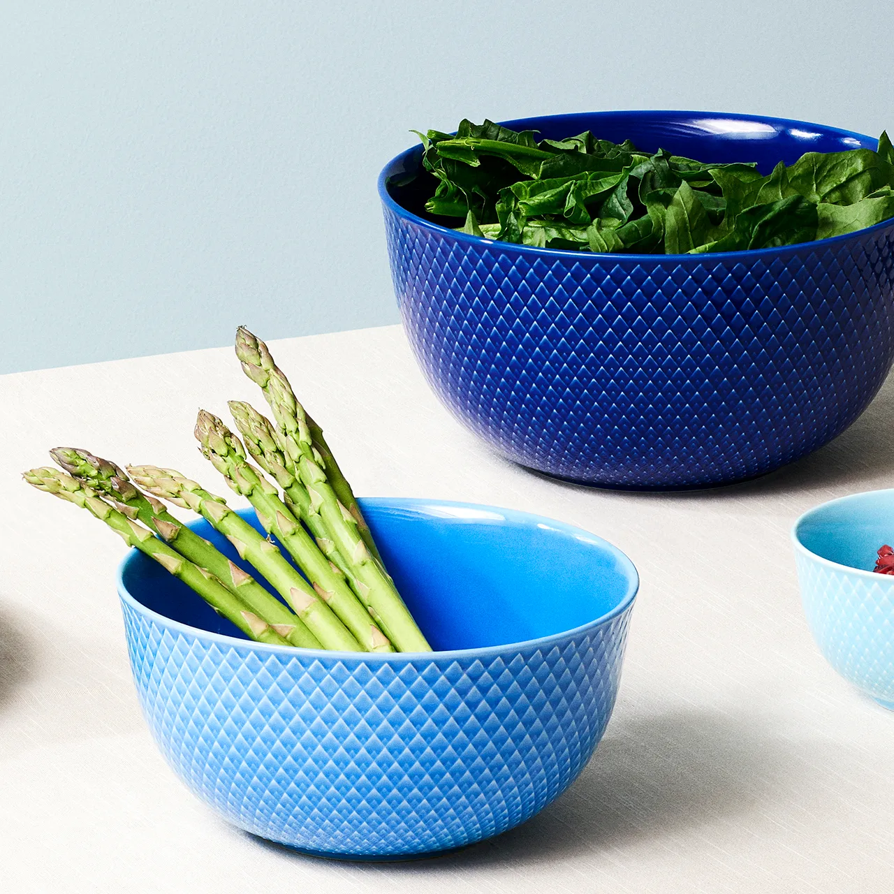 Rhombe serveringsskål Ø17,5 cm, Blå Lyngby Porcelæn