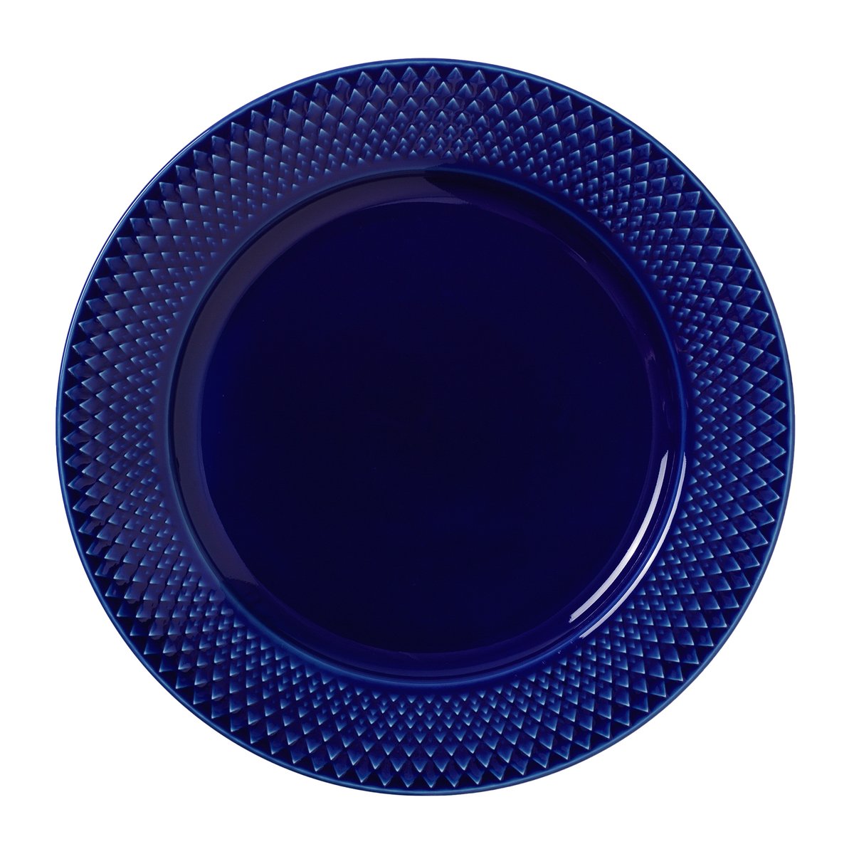 Lyngby Porcelæn Rhombe tallrik 23 cm Mörkblå | Skandinavisk Design | Mattallrikar | Blå