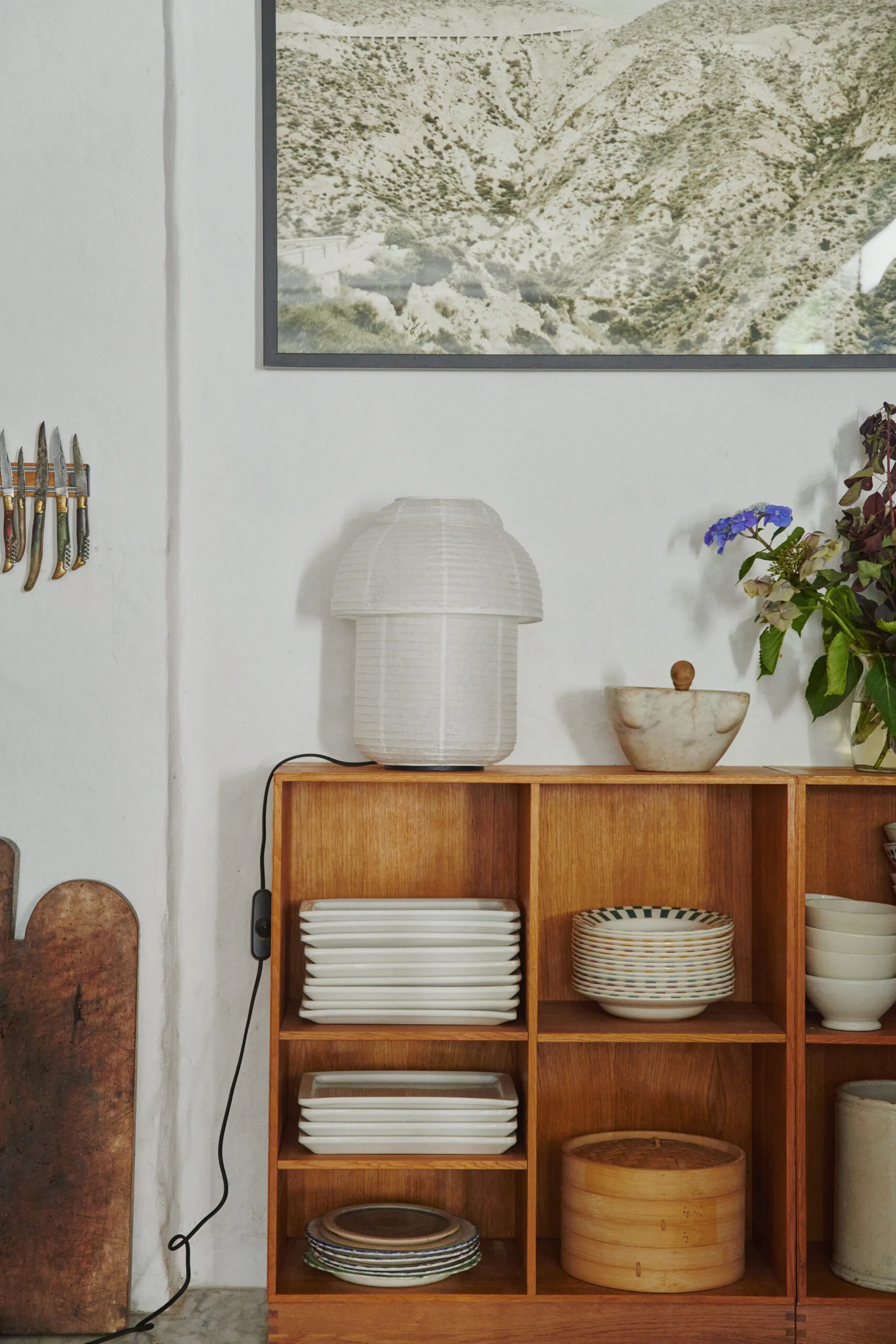 Papier Double bordslampa Ø30 cm, White Made By Hand