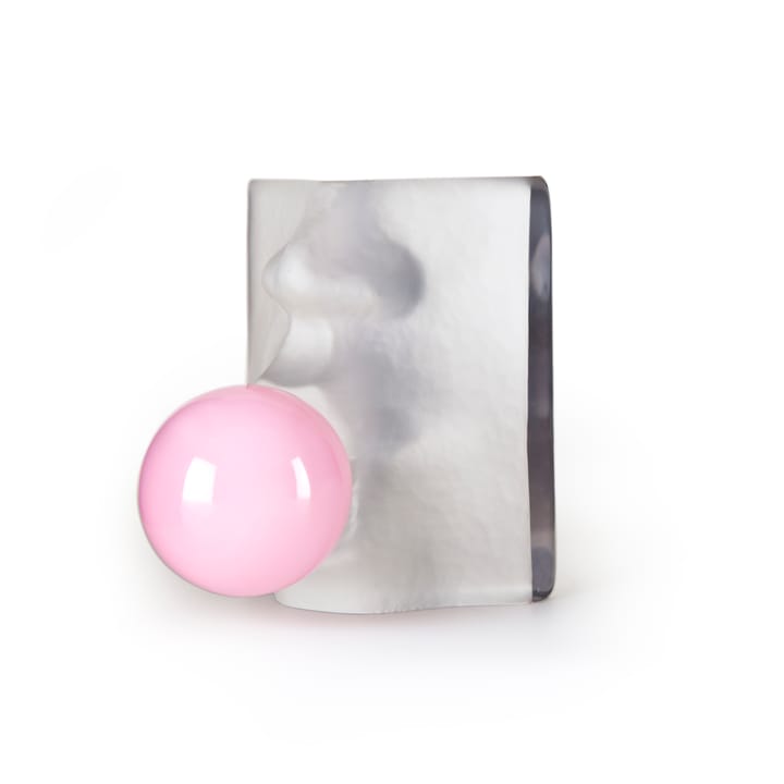 Bubbles glasskulptur - Vit-rosa - Målerås Glasbruk