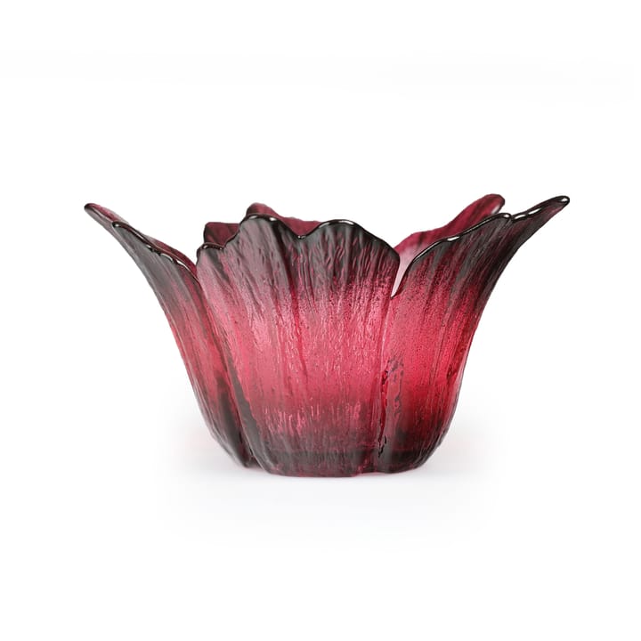 Fleur ljuslykta Ø14 cm - rödrosa - Målerås Glasbruk