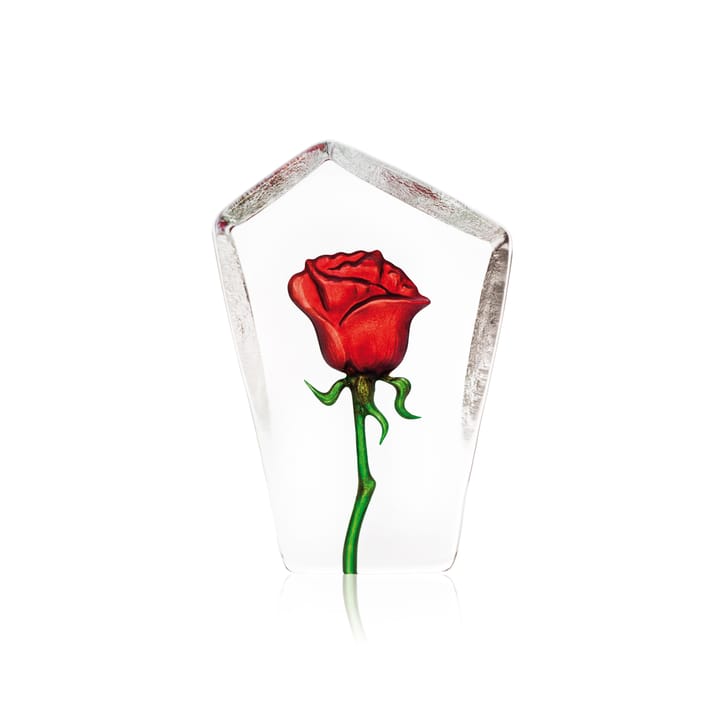 Floral Fantasy ros glasskulptur - Röd - Målerås glasbruk