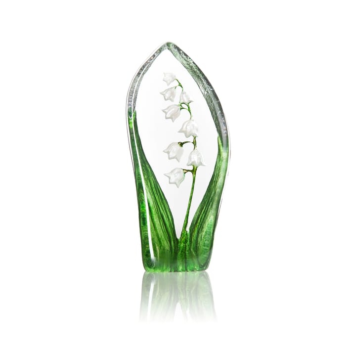 Liljekonvalj glasskulptur - Vit - Målerås glasbruk