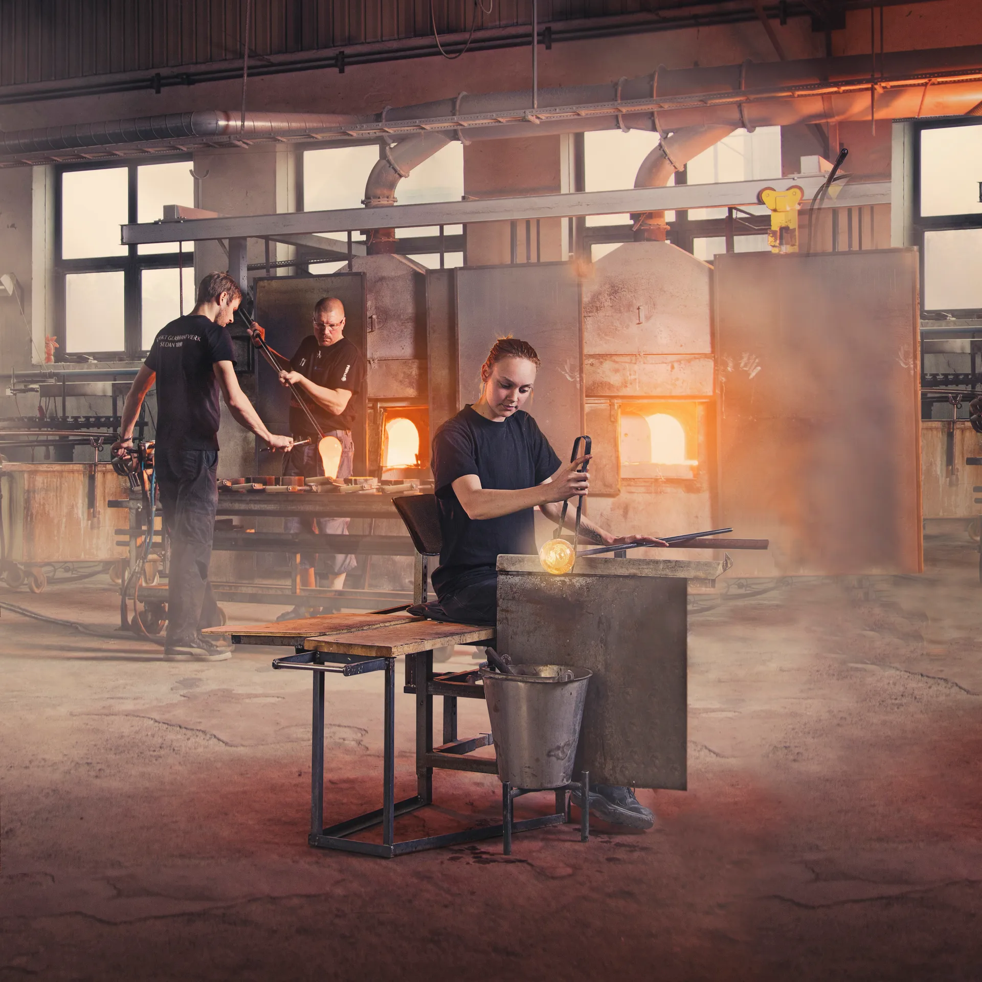 Masq Mazzai glasskulptur, Guld Målerås Glasbruk