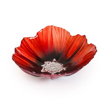 Poppy skål medium - Röd-svart - Målerås Glasbruk