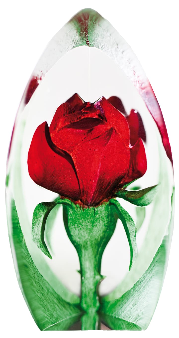 Ros glasskulptur - röd - Målerås Glasbruk