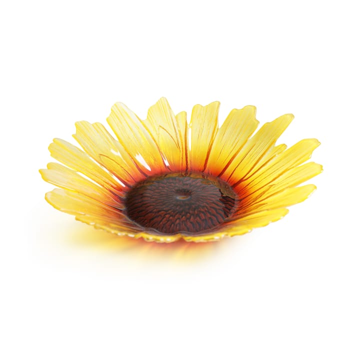 Solros glasskål gul - stor Ø34 cm - Målerås Glasbruk